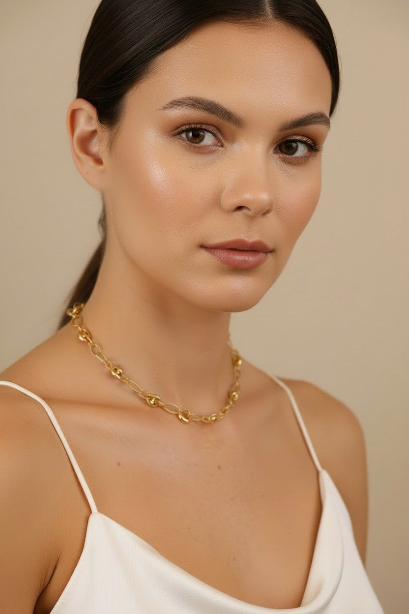 ⚓ 18k Gold Filled Puffy Mariner Necklace — The Classic Link. Inflated. Extraordinary.