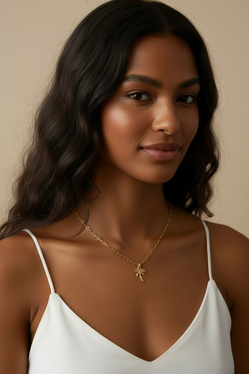 18k Gold Filled Palm Tree Charm — Endless Summer, Right at Your Fingertips