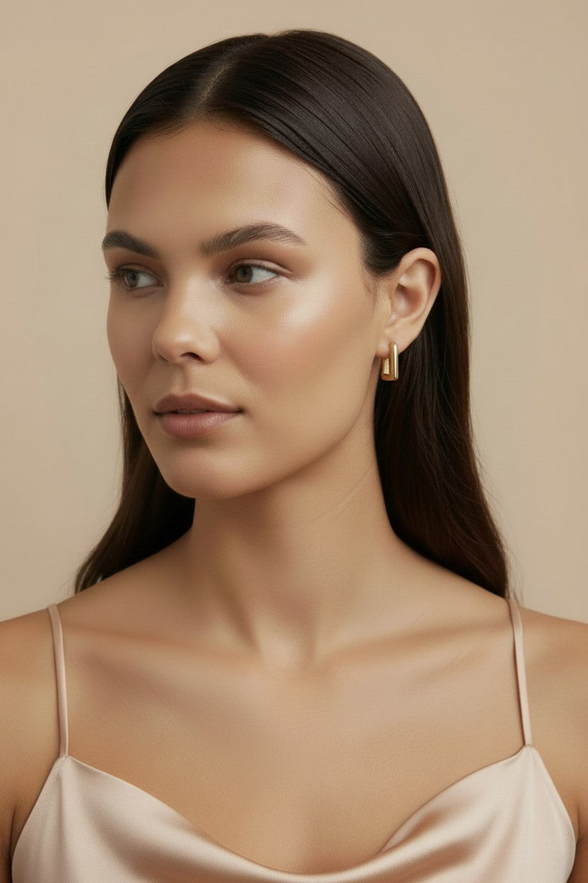 Rectangle Hoop Earrings - Trendy Square Hoops for Women | Modern Geometric Jewelry