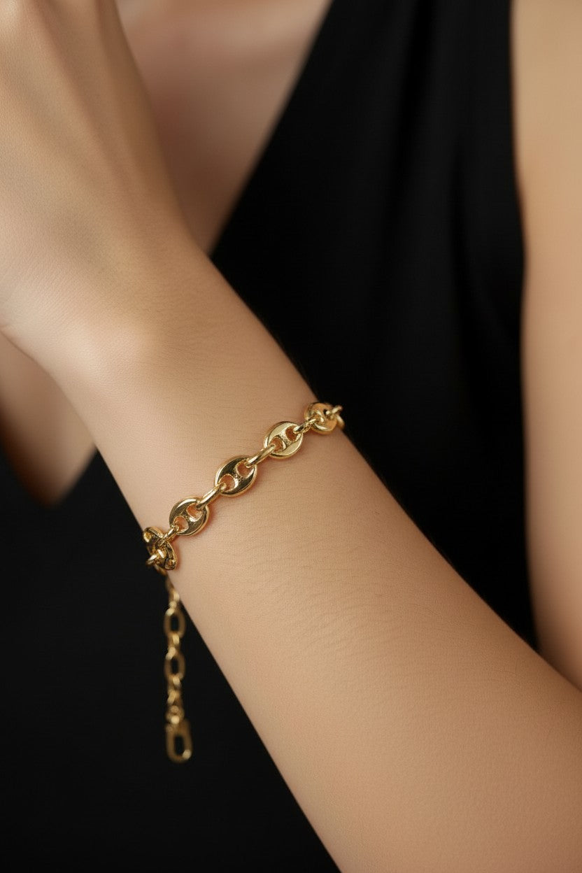 Puffy Mariner Chain Bracelet - Chunky Statement Jewelry for Women