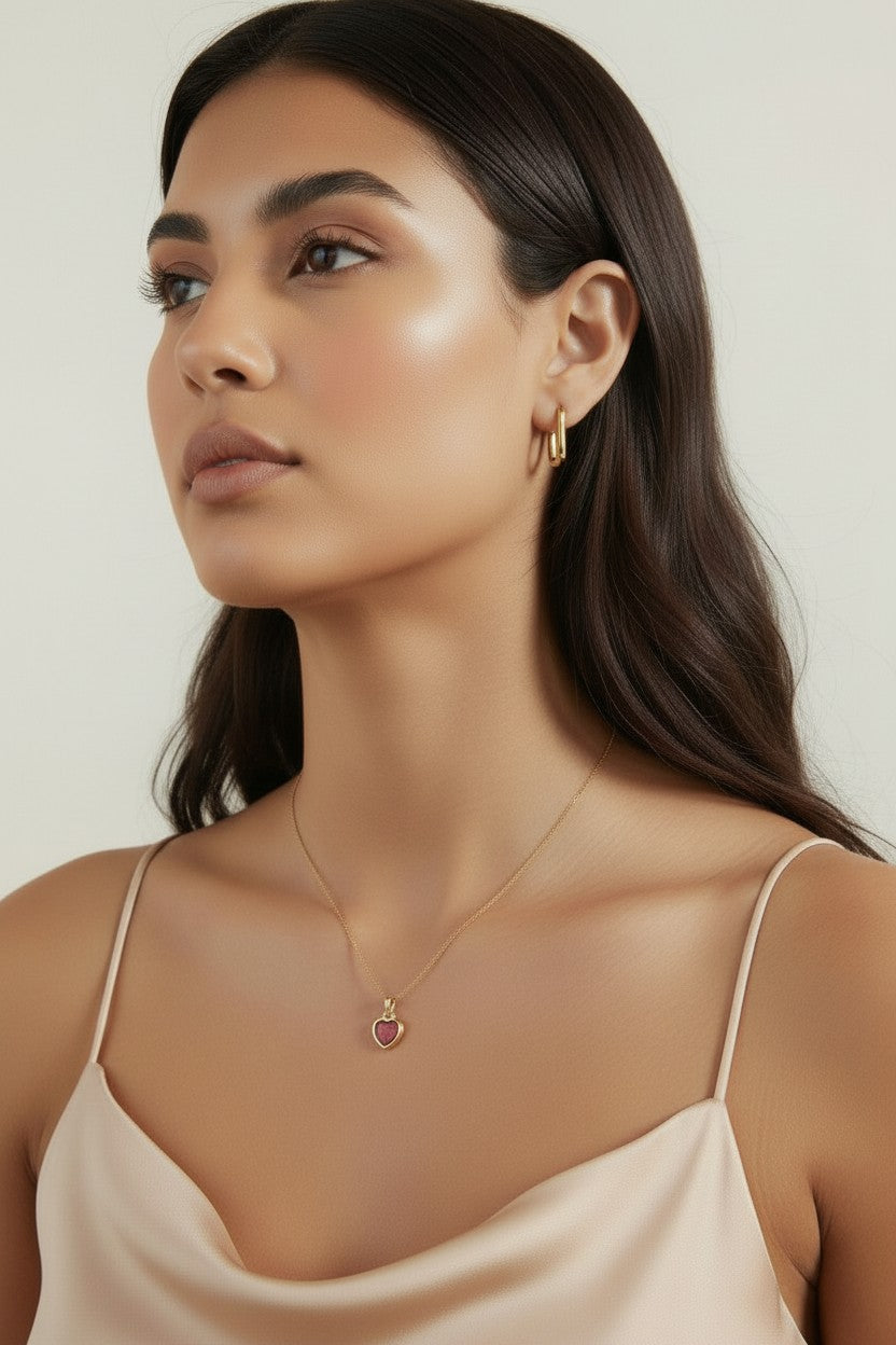 18k Gold Filled Opal Heart Charms