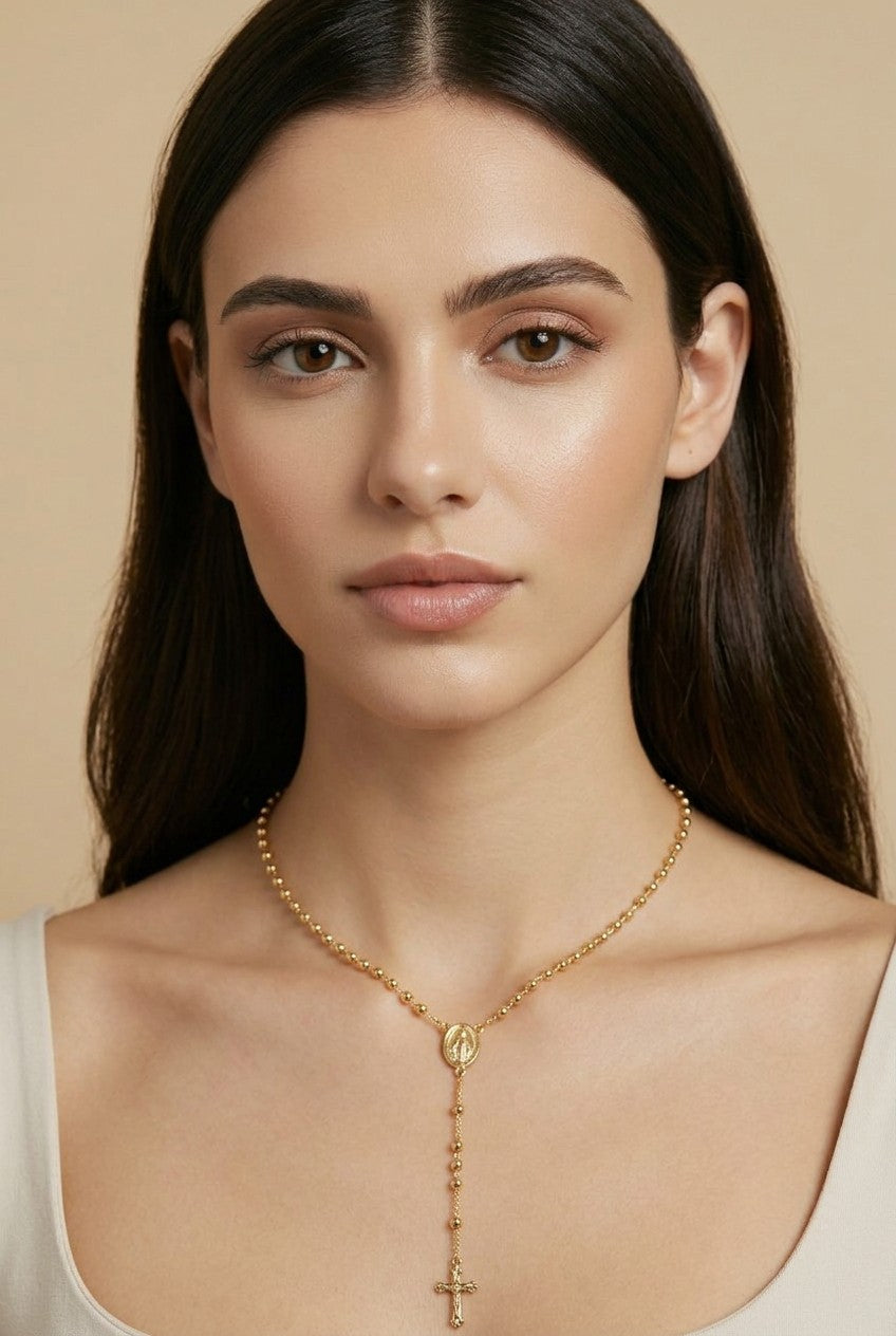 🙏 18k Gold Filled Rosary Necklace — Faith, Grace &amp; Gold. Worn Every Day.