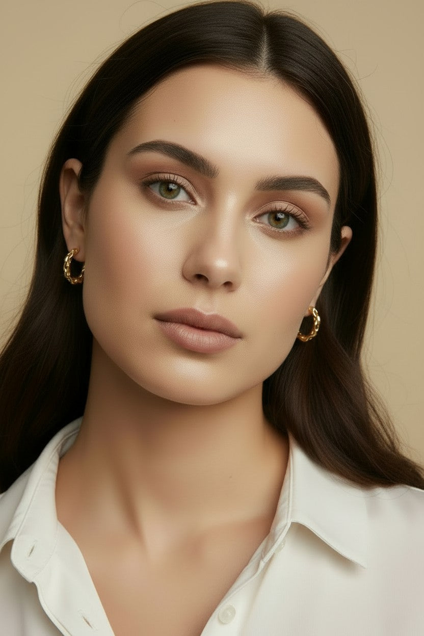 ✨ 18k Gold Filled Chain Link C-Hoop Earrings — The Hoop Built From a Chain. Movement in Every Link.