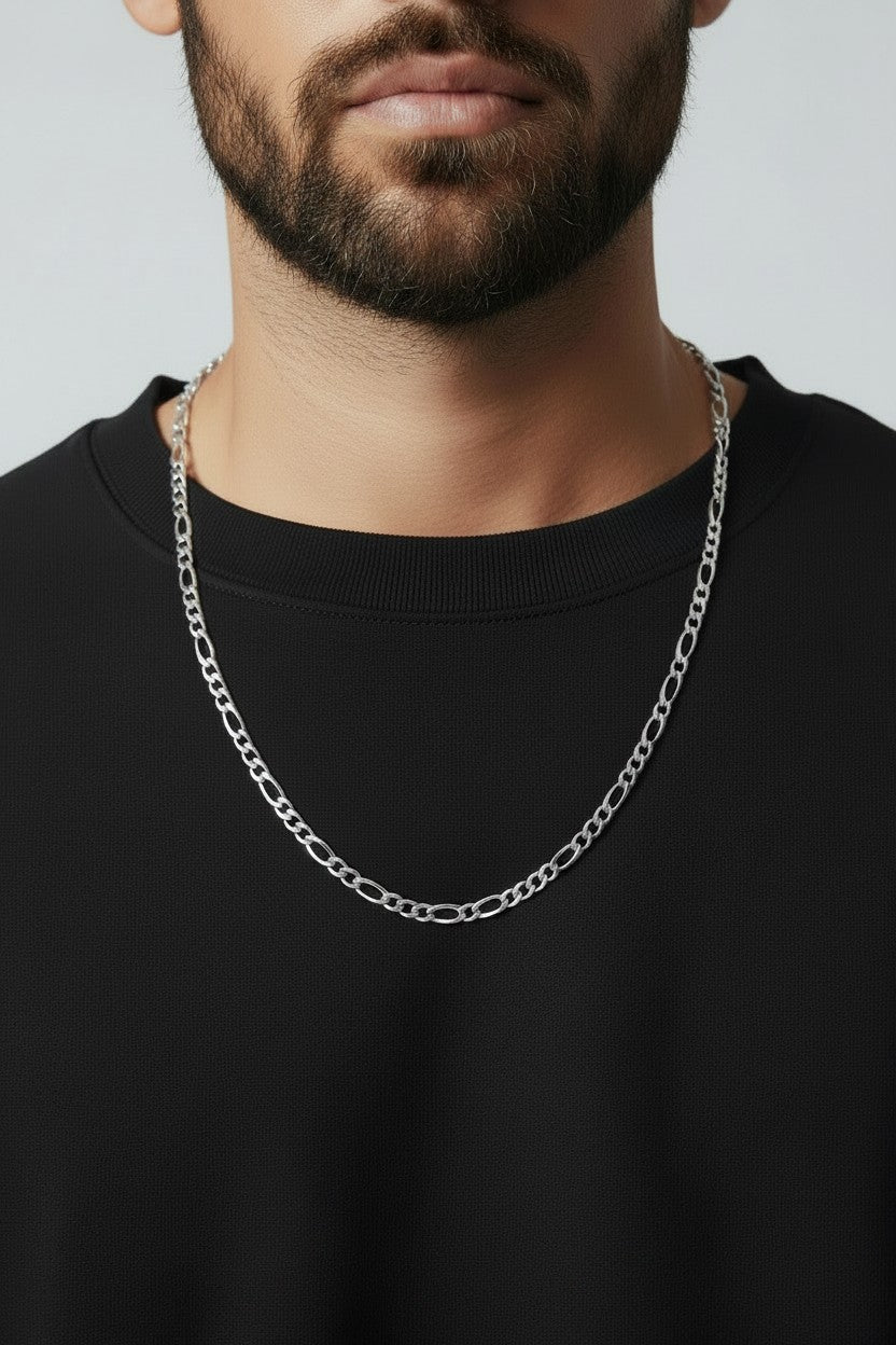 ⛓️ Sterling Silver 5.2mm Figaro Chain — The Figaro That Works Every Day. And Every Night.