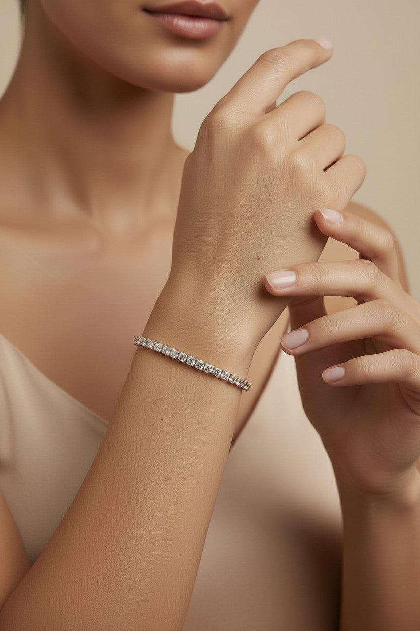 CZ Tennis Bracelet for Women - Sparkling Diamond Look Chain | Adjustable Luxury Jewelry