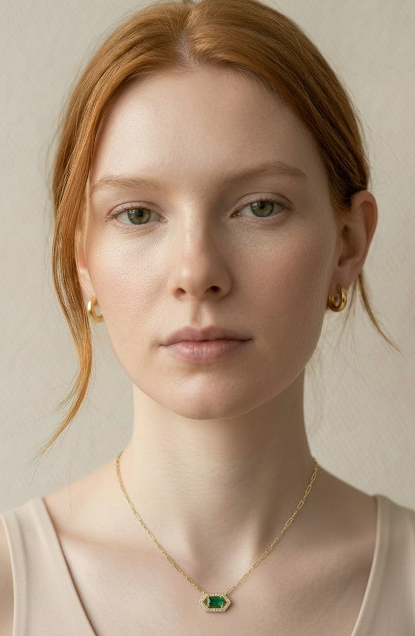 18k Gold Vermeil Birthstone Baguette Necklace — Wear Your Month. Every Single Day.