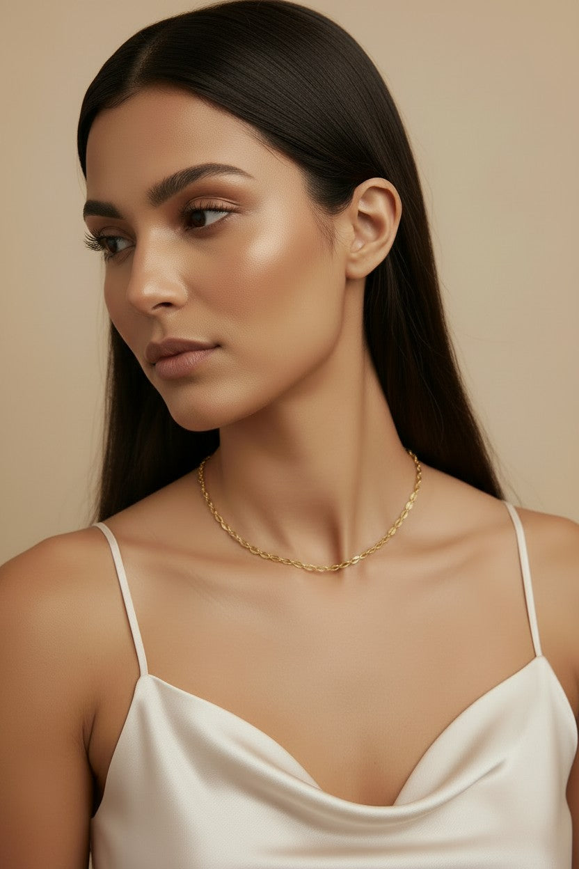 18k Gold Filled 3mm Fancy Chain Necklace