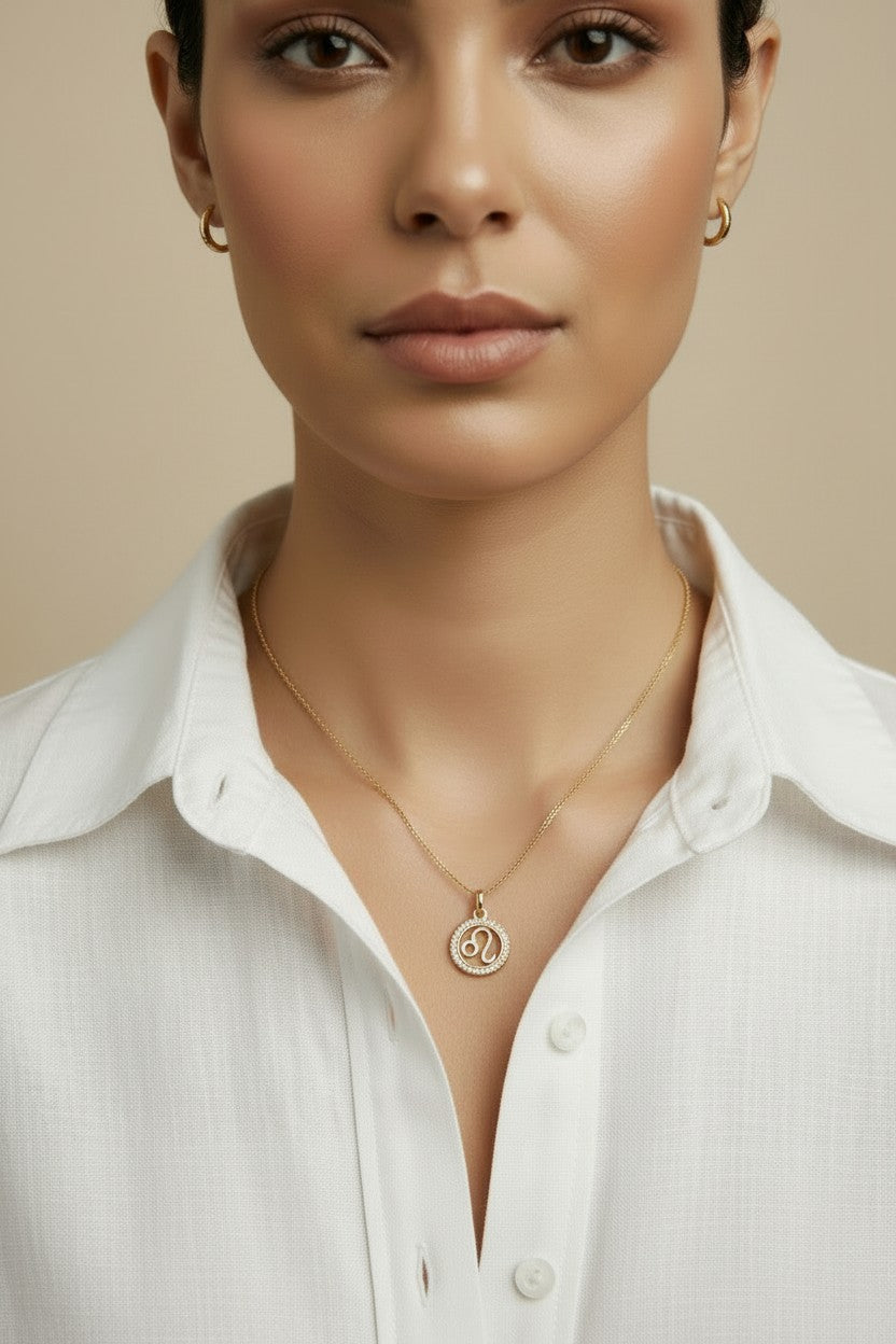 18k Gold Filled Mini Leo Zodiac Pendant