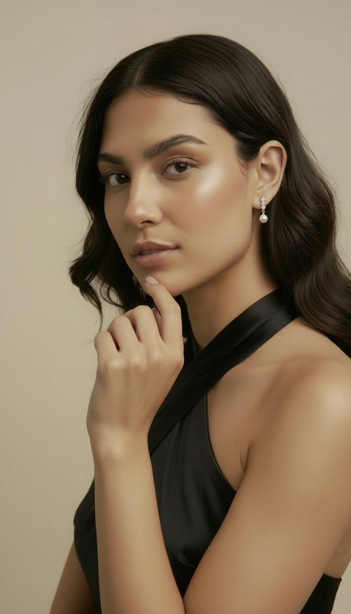 🤍 18k Gold Filled CZ & Pearl Post Earrings — Sparkle Above. Lustre Below. The Classic Combination