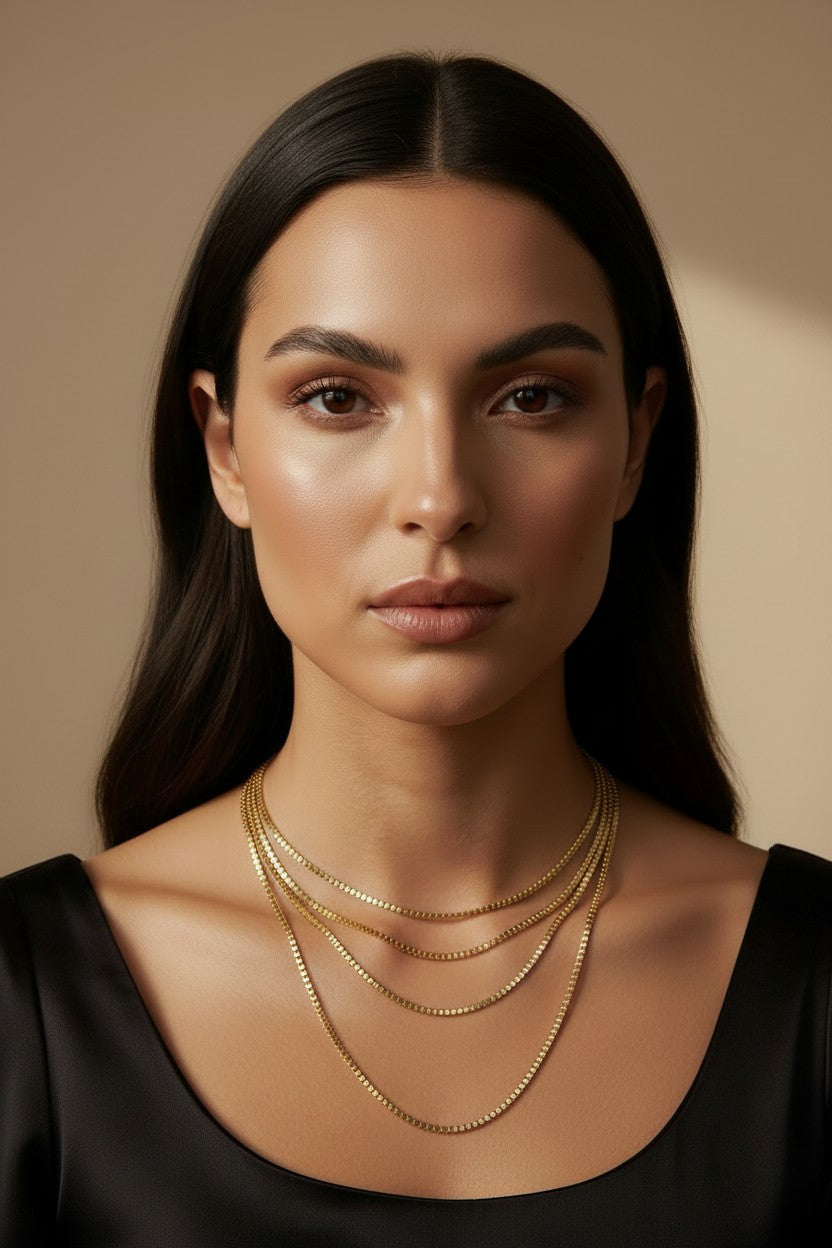 ✨ 18k Gold Filled 2mm Box Chain Necklace — The Box Chain, Finally at Its Best Width. Three Lengths.