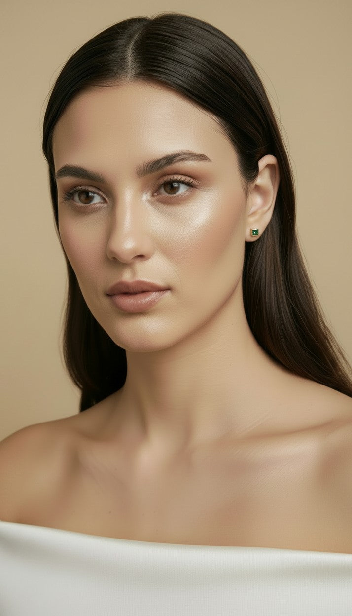 ✨ 18k Gold Filled Colored Square CZ Stud Earrings — One Shape. Two Colors. All the Personality.