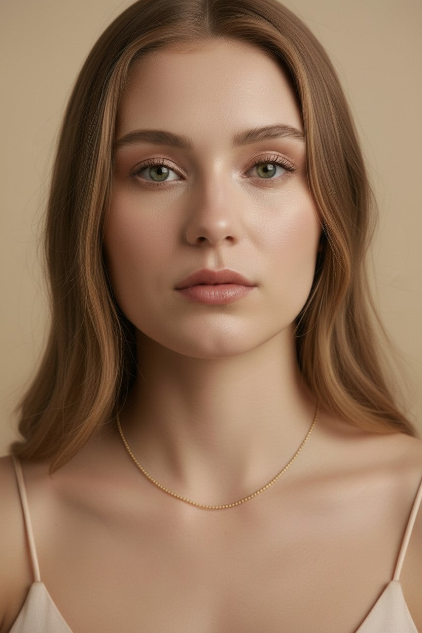 Chain Necklace for Women - Diamond Cut 1mm Thin Chain