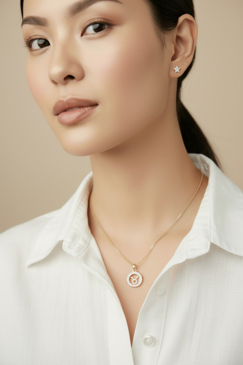 ♉ 18k Gold Filled Taurus Zodiac Pendant — For the One Who Knows Their Sign and Wears It With Pride