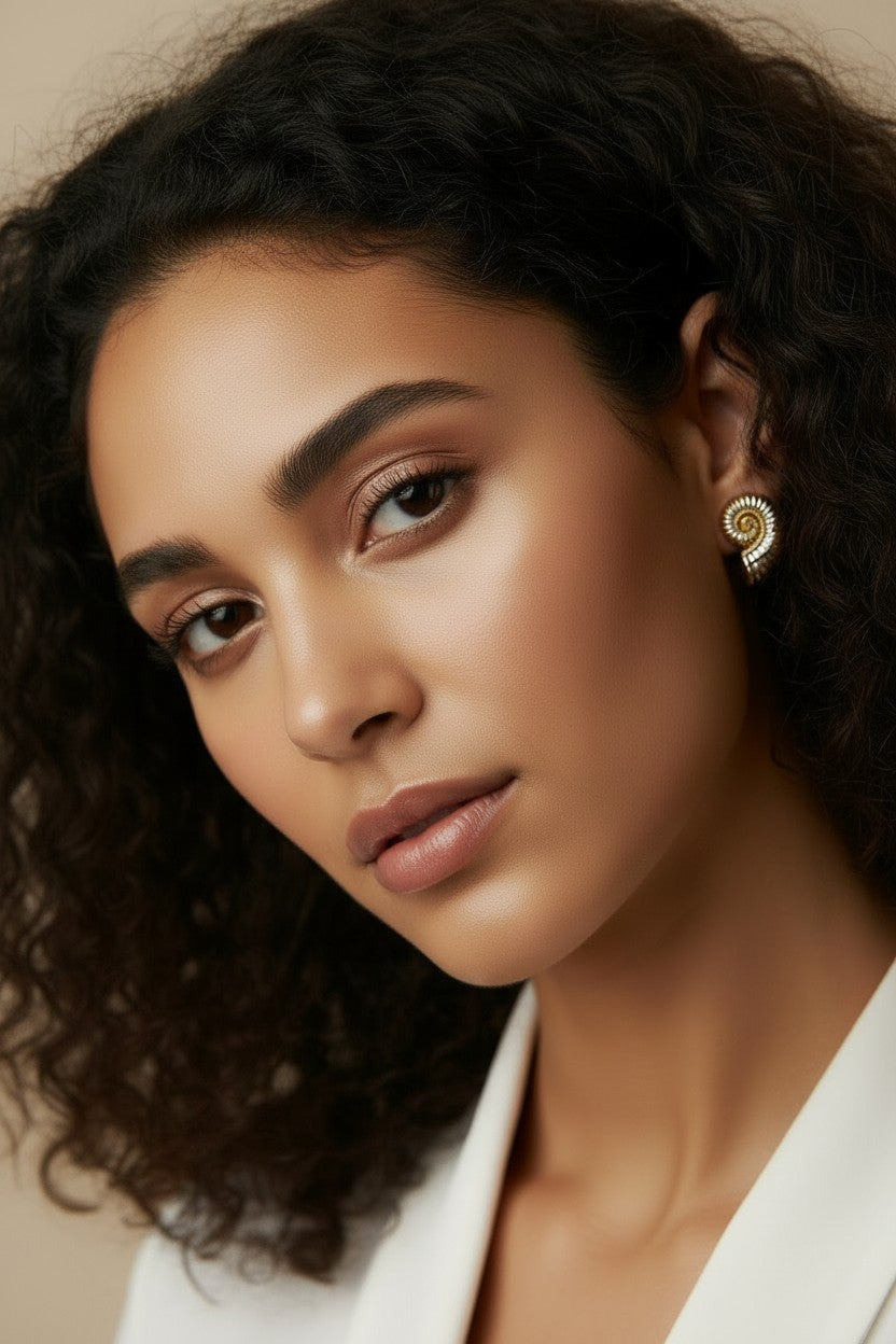18k Gold Filled Nautilus Stud Earrings — Nature's Most Perfect Geometry, On Your Ear