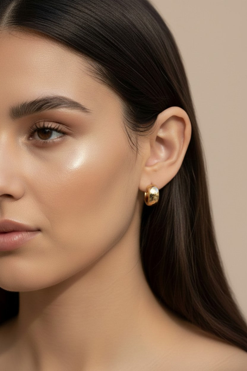 Chunky Hoop Earrings - Waterproof Statement Earrings for Women