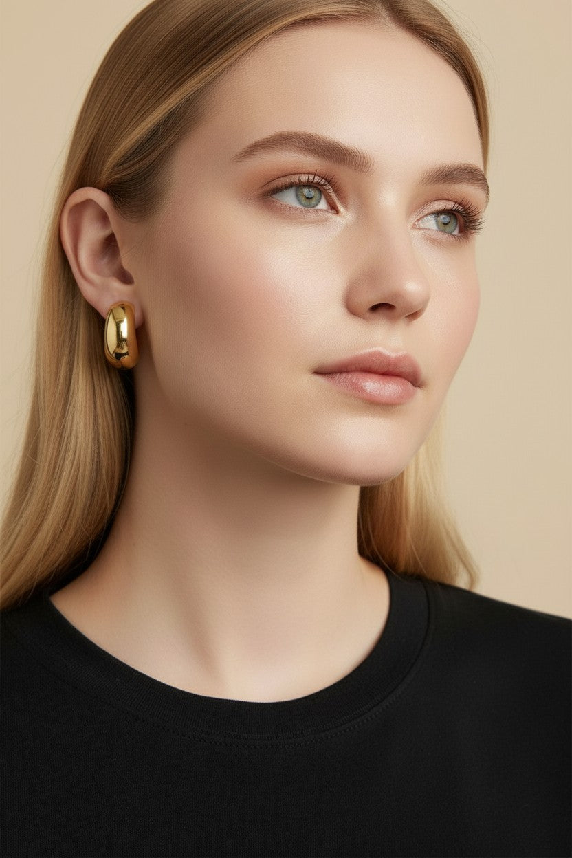 18k Gold Filled Dome Earrings