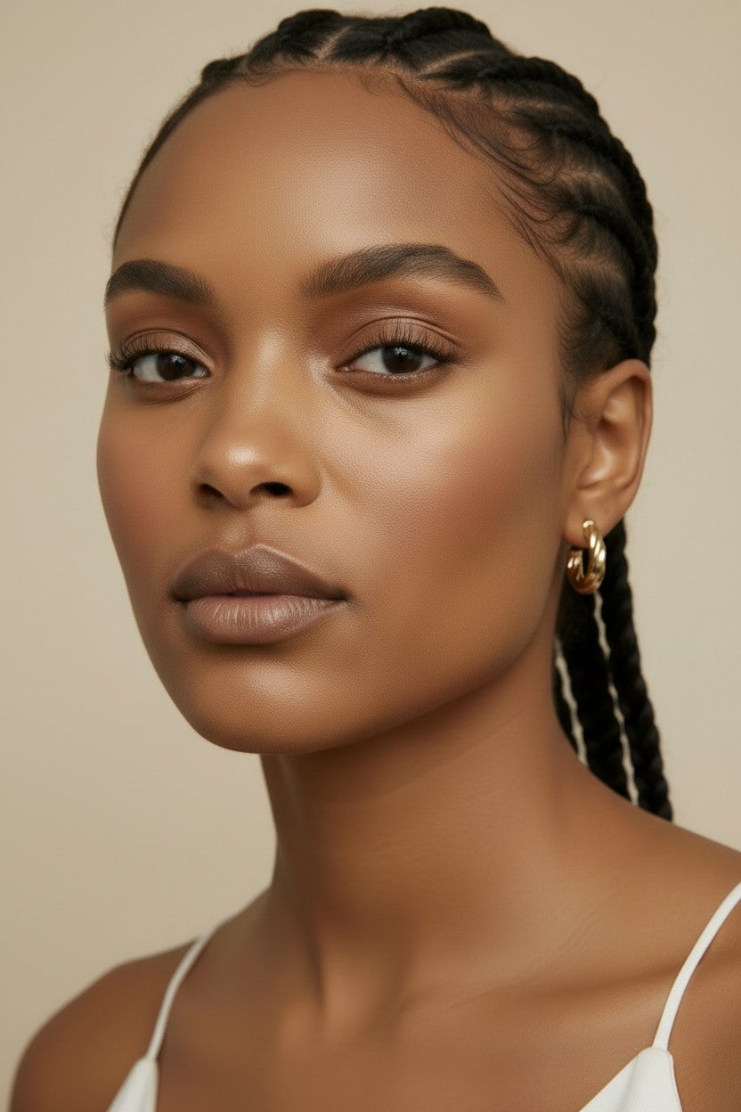 18k Gold Filled Twisted Half-Hoop Earrings