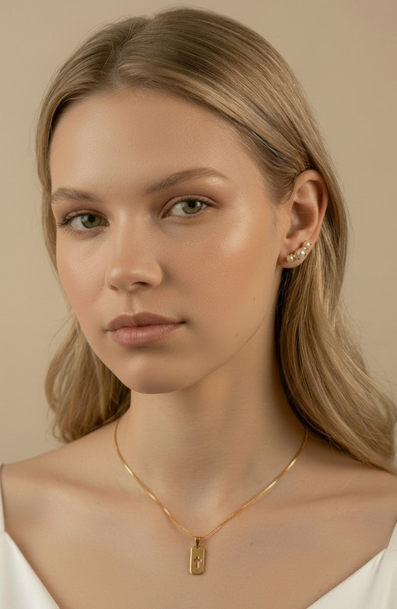 18k Gold Filled Cut Out Cross Charm