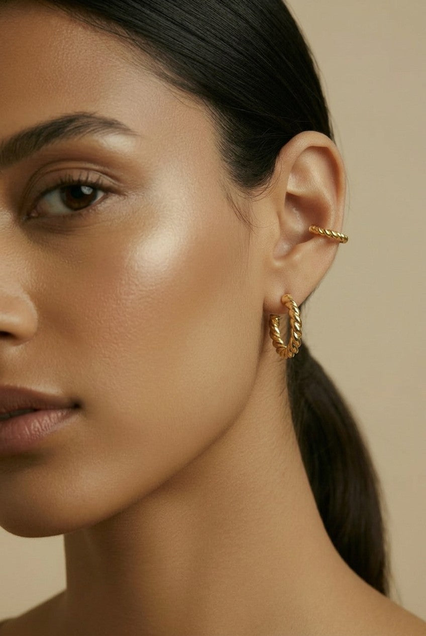18k Gold Filled Twisted Ear Cuff | Delicate Everyday Edge