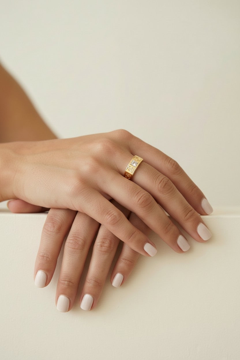 Boho Pinky Ring for Women - Cubic Zirconia Statement Ring