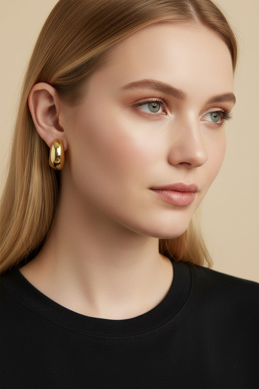 18k Gold Filled Dome Earrings