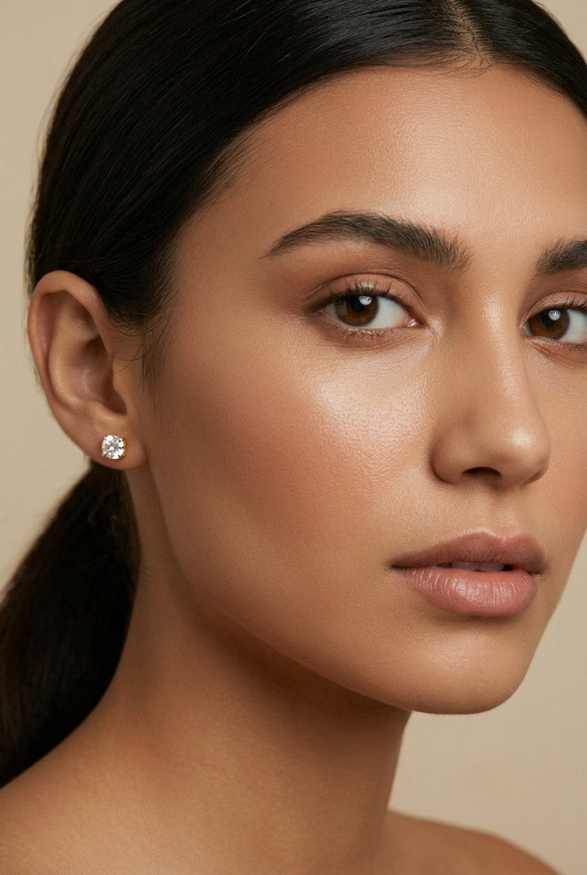 18k Gold Filled Dainty CZ Stud Earrings | Minimalist Everyday Essential