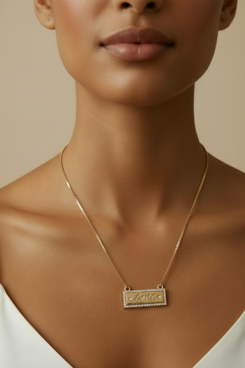 18k Gold Filled Love Necklace