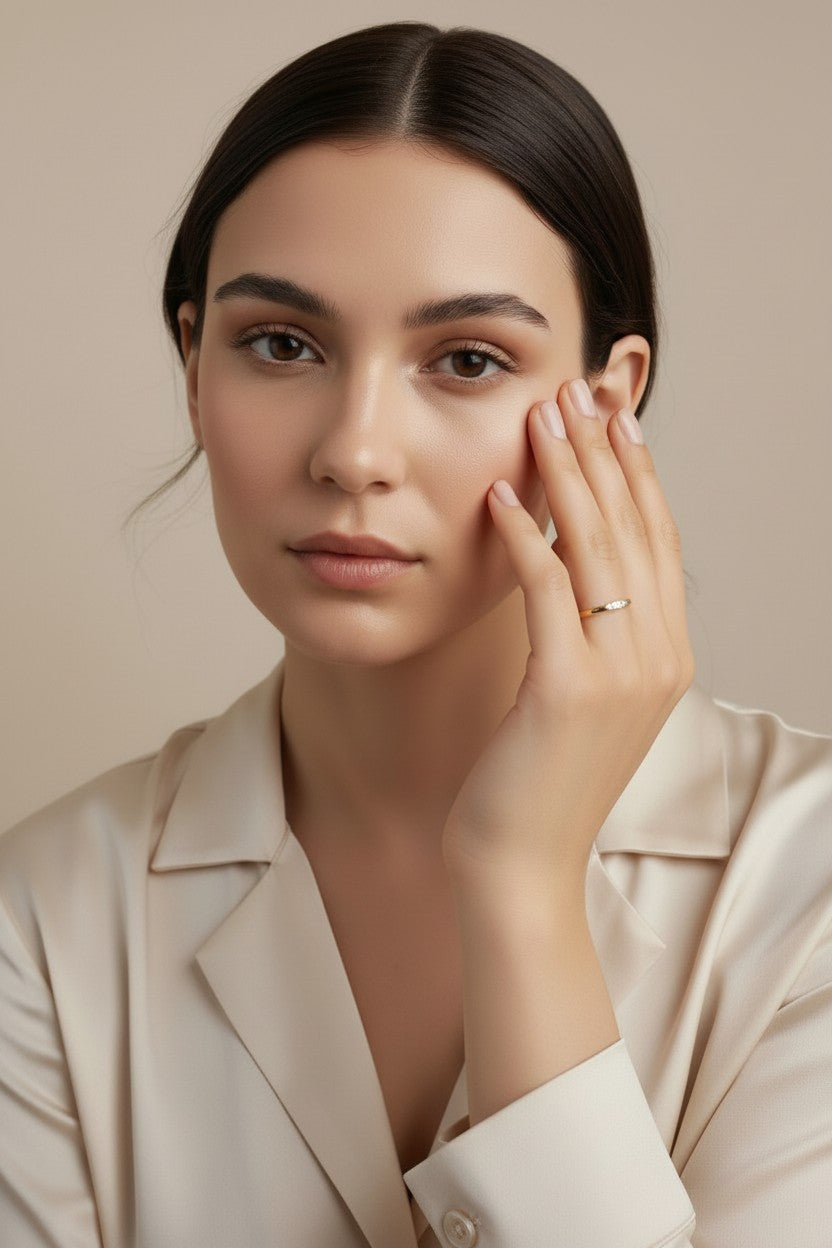 18k Gold Filled Delicate CZ Band Ring