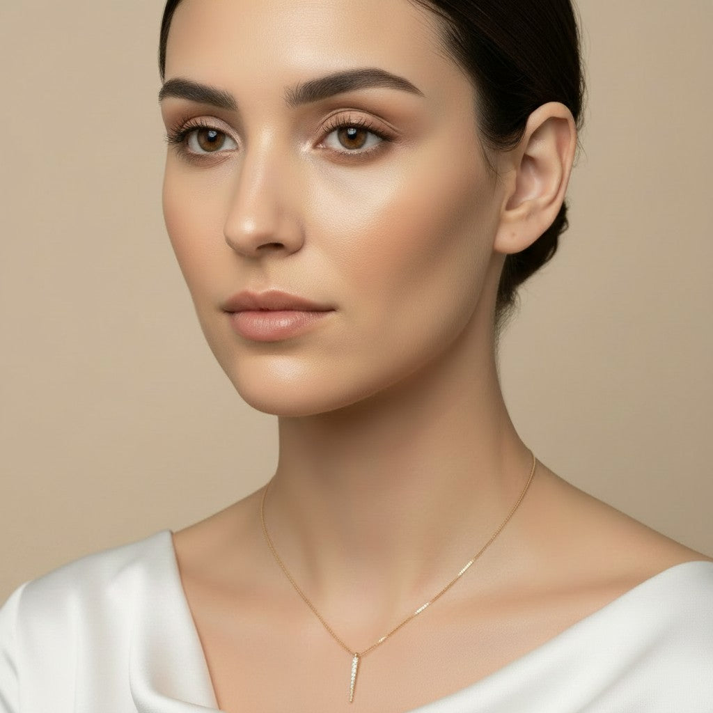 ✨ 18k Gold Filled CZ Spear Pendant Necklace — The Point That Makes the Look.