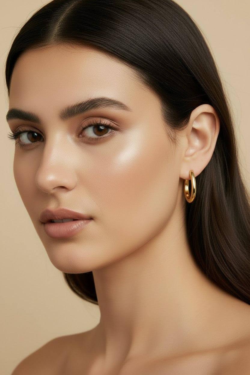 18k Gold Filled Large U Shaped Hoop Earrings
