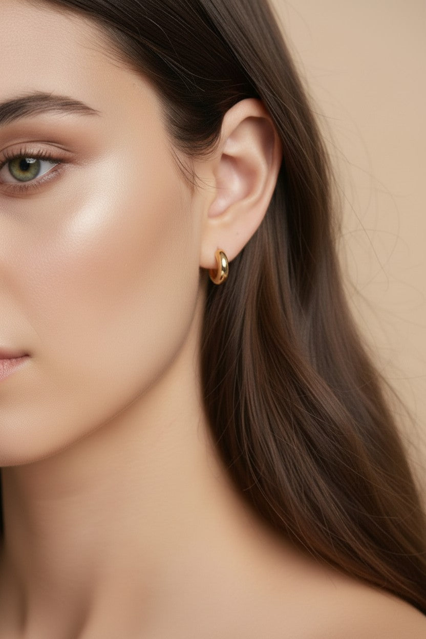 18k Gold Filled Mini Rounded Hoop Earring