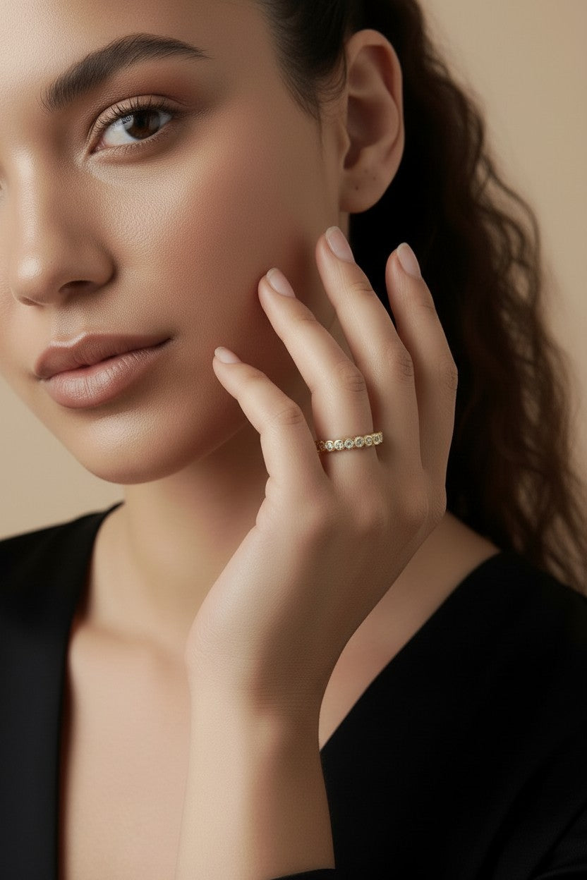 💍 18k Gold Filled CZ Eternity Band — Endless Sparkle, Timeless Meaning