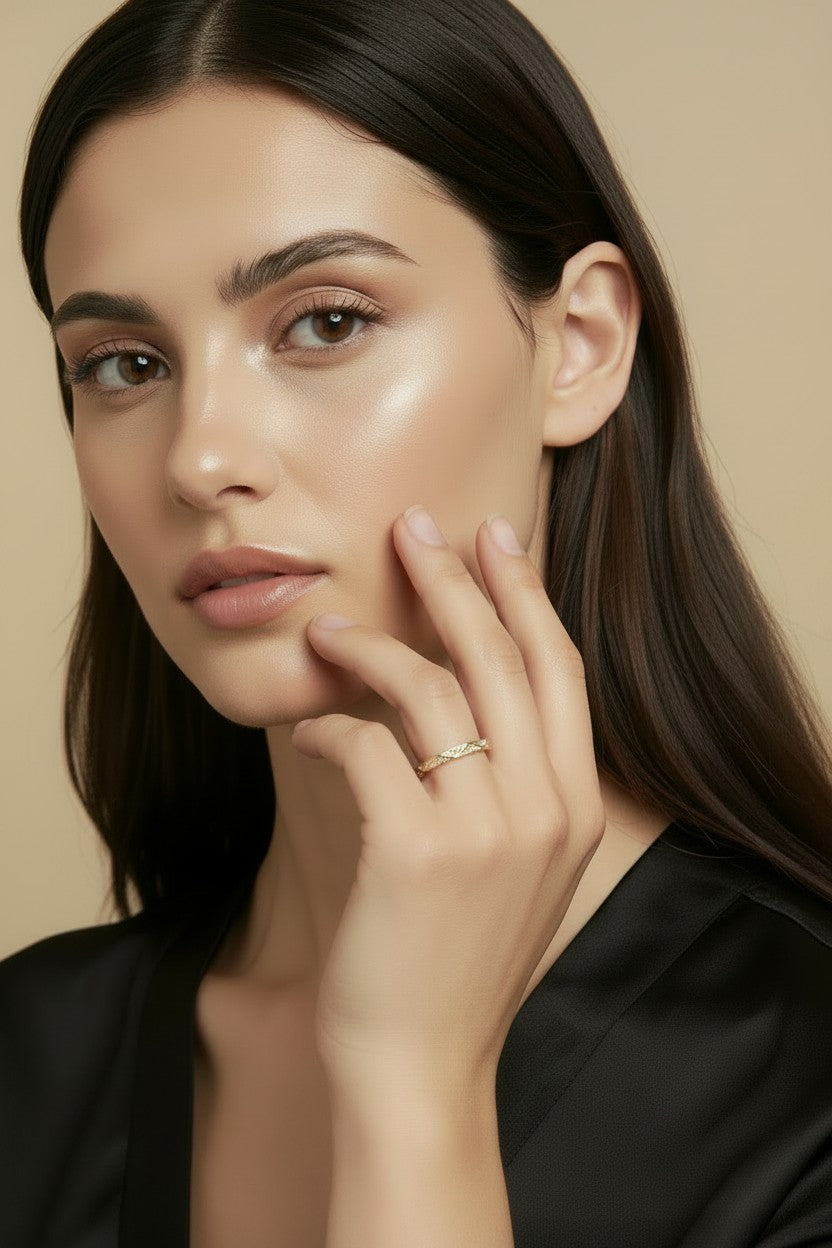 ✨ 18k Gold Filled Faceted CZ Band Ring — Every Angle Cut. Every Facet Set With Sparkle.