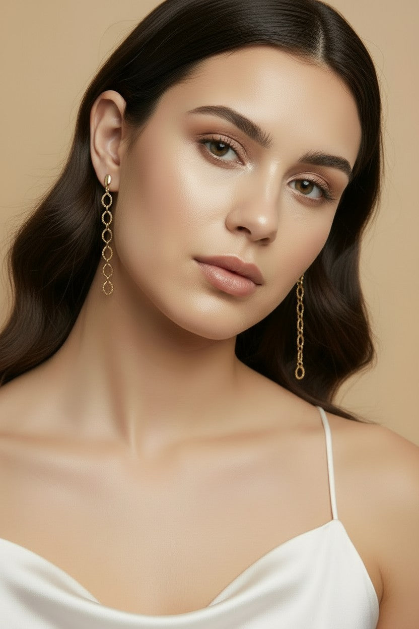 ✨ 18k Gold Filled 23mm Faceted Semi-Hoop Earrings — Every Angle Polished. The Bold Version.