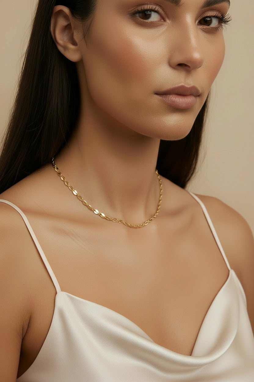 18k Gold Filled 3mm Fancy Chain Necklace