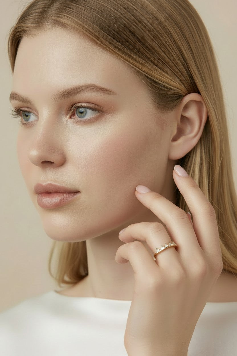 👑 18k Gold Filled Crown CZ Ring — A Tiara for the Finger. Regal, Refined, Entirely Yours.