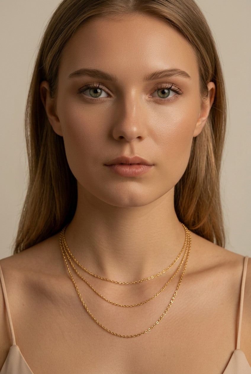 ✨ 18k Gold Filled 0.9mm Cable Chain Necklace — The Most Delicate Chain. The Most Versatile Foundation.