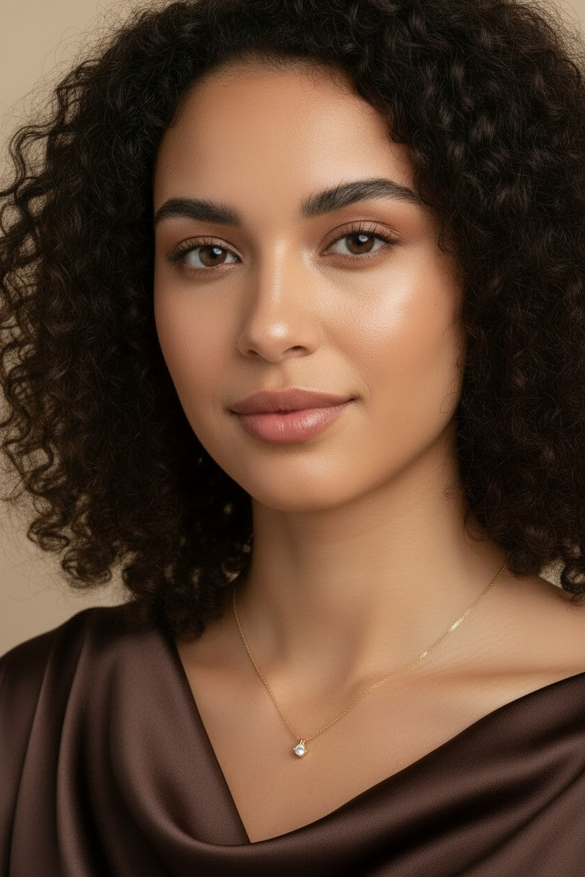 ✨ 18k Gold Filled CZ Solitaire Necklace — One Stone. All the Sparkle You Need.