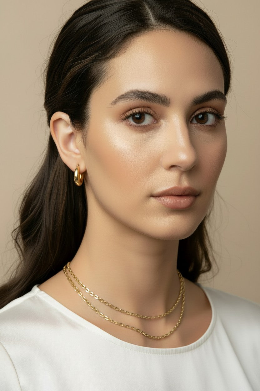 18k Gold Filled Diamond Cut Curb Chain — The Link That Catches Light From Every Angle. Four Lengths.