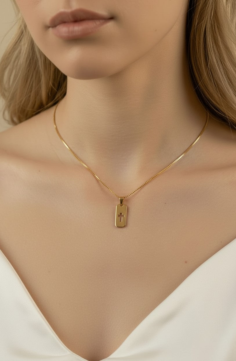 18k Gold Filled Cut Out Cross Charm