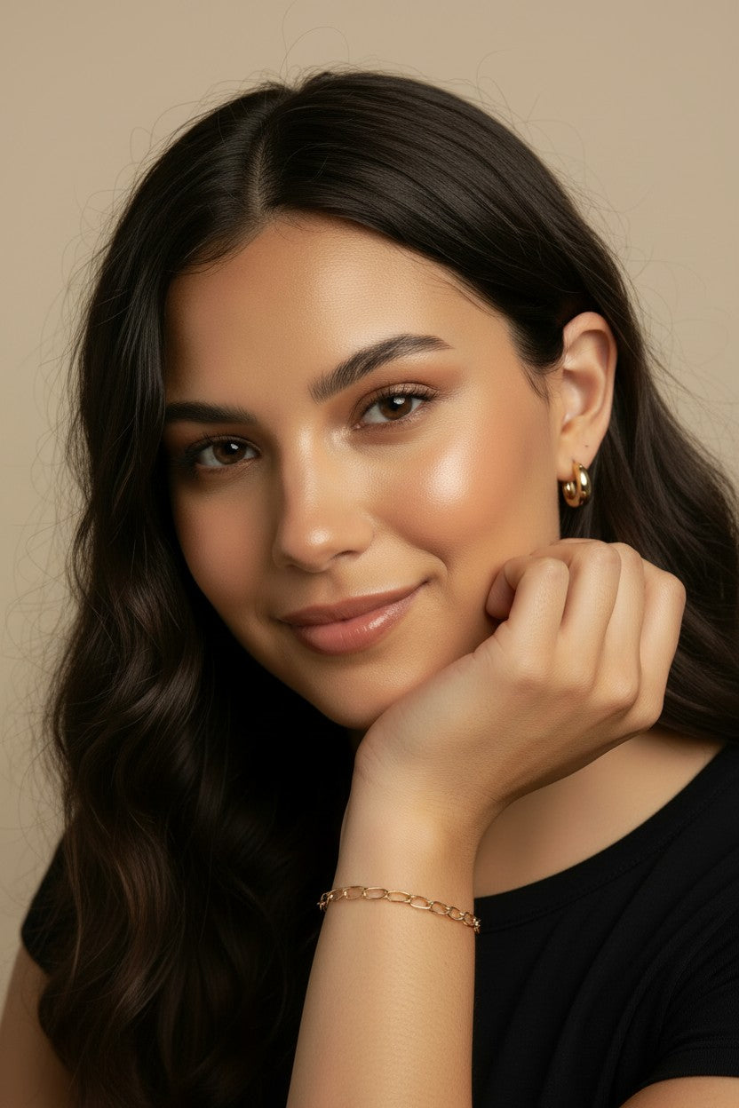 18k Gold Filled Slight Twist Link Bracelet