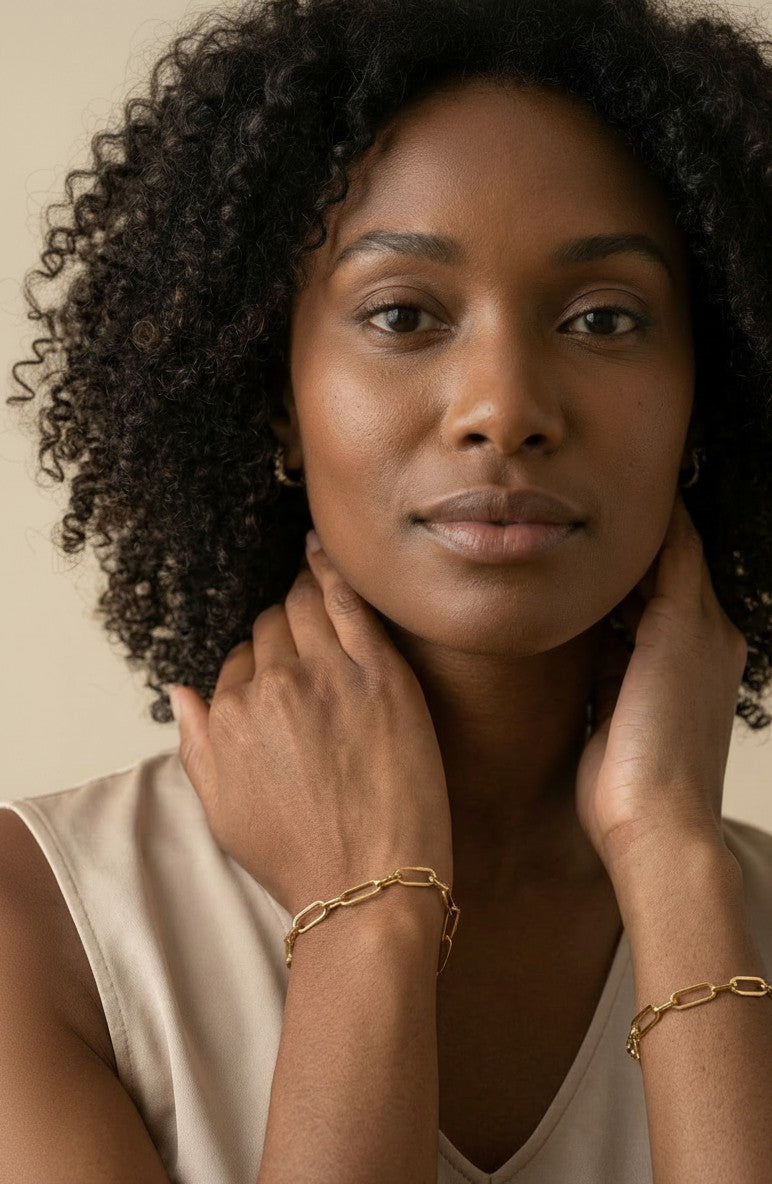 ✨ 18k Gold Filled Paperclip Chain Bracelet — The Wrist That Matches the Moment