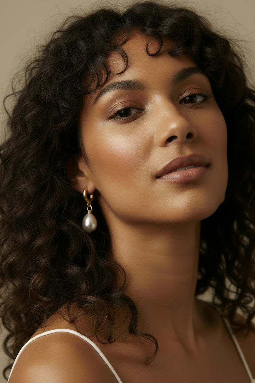 🤍 18k Gold Filled Pearl Drop Hoop Earrings — Vintage Soul. Modern Confidence. Every Day.