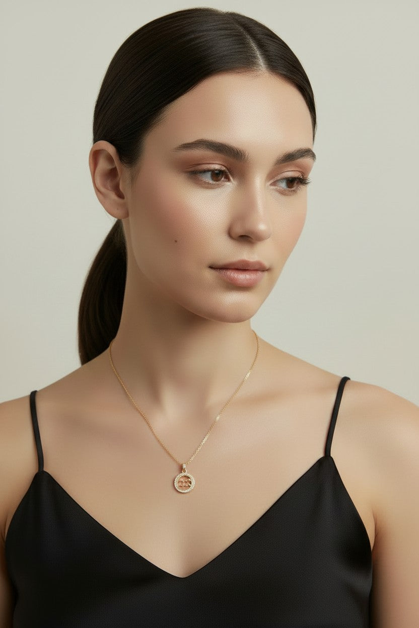 18k Gold Filled Mini Aquarius Zodiac Pendant