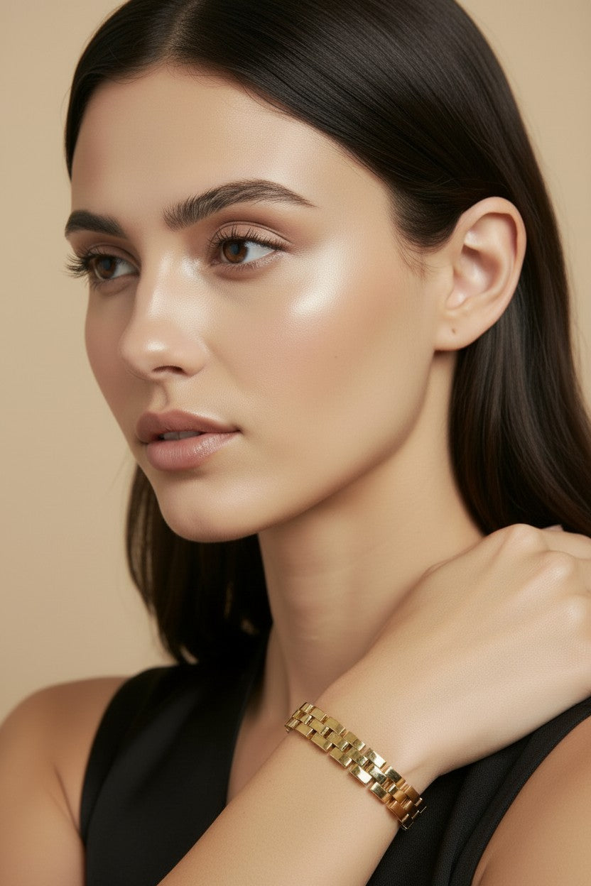 18K Gold Filled 9mm Watch Band Bracelet