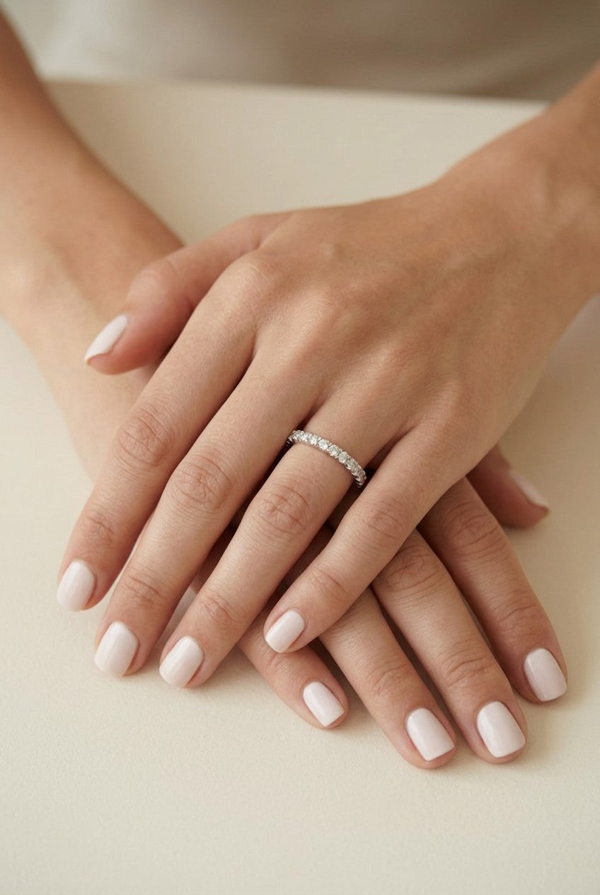 💎 .925 Sterling Silver Moissanite Eternity Band — GRA Certified. Continuous Sparkle. Everlasting.