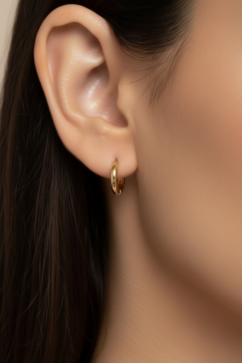 Clicker Hoop Earrings for Women - Small 9mm Hoops Perfect for Ear Stacking, Hypoallergenic & Waterproof