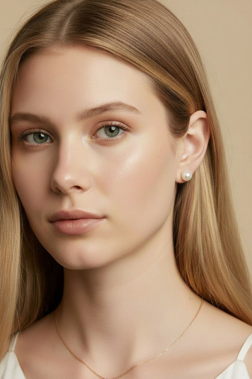 🤍 18k Gold Filled Korean Pearl Stud Earrings — The Classic That Every Jewelry Collection Needs.