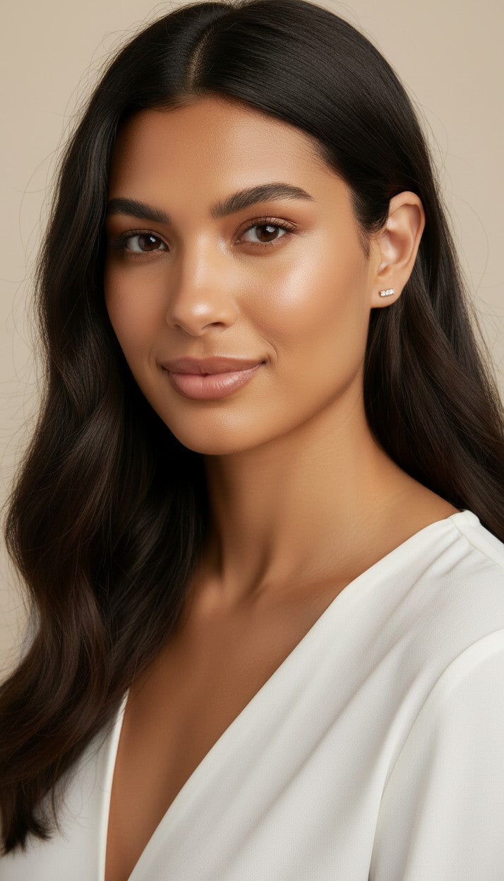 ✨ 18k Gold Filled Triple Cluster CZ Stud Earrings — Three Stones. One Perfect Cluster. The Daily Essential.