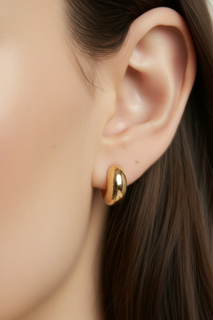Curved Stud Earrings for Women - Modern Minimalist Arc Studs